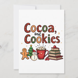 Cacao en koekjes kerstliefhebbers kaart