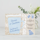 Cacao en koekjes Rustiek Bos Jongen Verjaardagsfee Kaart (Staand voorkant)