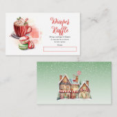 Cacao en Macarons Meisje Baby shower Luier Raffle Informatiekaartje (Voorkant / Achterkant)