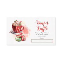 Cacao en Macarons Meisje Baby shower Luier Raffle