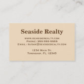 Cacao- en tan-zeeschelpen, karamel-tan-achtergrond visitekaartje (Achterkant)