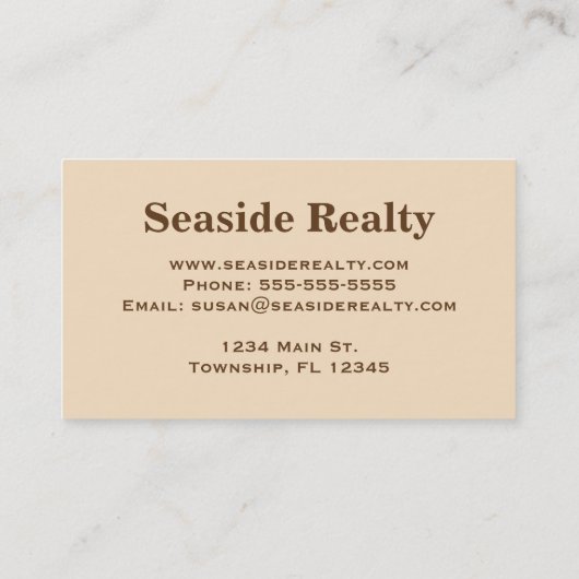 Cacao- en tan-zeeschelpen, karamel-tan-achtergrond visitekaartje (Achterkant)