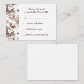Cacao en Taupe Deco Swirl RSVP Response Kaart (Voorkant / Achterkant)