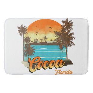 Cacao Florida Beach Zomer Vakantie Palm Sunset Badmat
