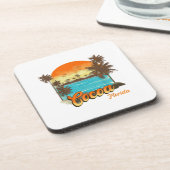 Cacao Florida Beach Zomer Vakantie Palm Sunset Bier Onderzetter (Linkerzijde)