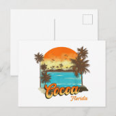Cacao Florida Beach Zomer Vakantie Palm Sunset Briefkaart (Voorkant / Achterkant)