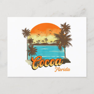 Cacao Florida Beach Zomer Vakantie Palm Sunset Feestdagenkaart