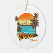 Cacao Florida Beach Zomer Vakantie Palm Sunset Keramisch Ornament (Links)