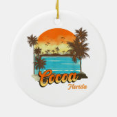 Cacao Florida Beach Zomer Vakantie Palm Sunset Keramisch Ornament (Achterkant)