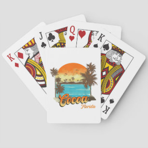Cacao Florida Beach Zomer Vakantie Palm Sunset Pokerkaarten