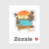 Cacao Florida Beach Zomer Vakantie Palm Sunset Sticker (Vel)
