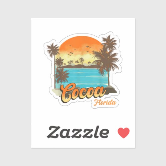 Cacao Florida Beach Zomer Vakantie Palm Sunset Sticker (Vel)