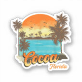 Cacao Florida Beach Zomer Vakantie Palm Sunset Sticker (Voorkant)