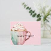 Cacao Gold Blush Pink Mint Warm Wishes Briefkaart (Staand voorkant)