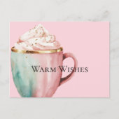 Cacao Gold Blush Pink Mint Warm Wishes Briefkaart (Voorkant)