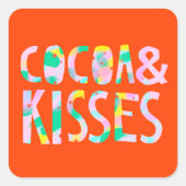 Cacao & Kisses Vierkante Sticker (Voorkant)