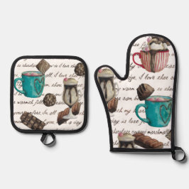 Cacao Marshmallow Hot Chocolate snoep script Ovenwant & Pannenlap Set