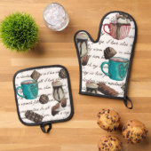 Cacao Marshmallow Hot Chocolate snoep script Ovenwant & Pannenlap Set (Top down)