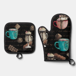 Cacao Marshmallow Hot Chocolate snoep script Ovenwant & Pannenlap Set
