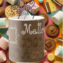 Cacao marshmallow warme chocolade typografie kunst