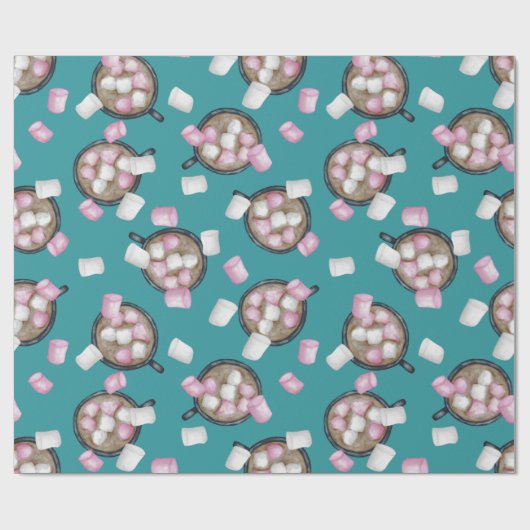 Cacao marshmallow warme chocolademelk mok winter b cadeaupapier (Vlak)