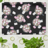 Cacao marshmallow warme chocolademelk snoep winter theedoek (Gevouwen)