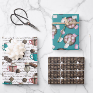 Cacao marshmallows warme chocolademelk snoep winte inpakpapier vel