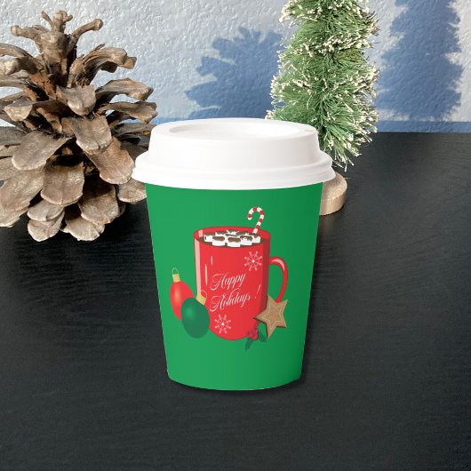 Cacao Mok Green Holiday Paper Cup Papieren Bekers