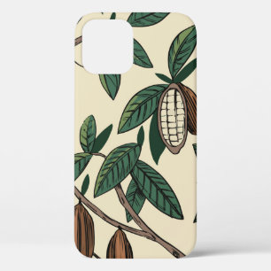 Cacao-plant naadloos. Cacaobonen. Vintage Case-Mate iPhone Case