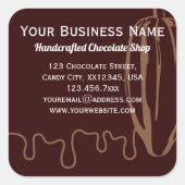 Cacao Pod Chocolatier Chocolade Verpakkingsetikett Vierkante Sticker (Voorkant)