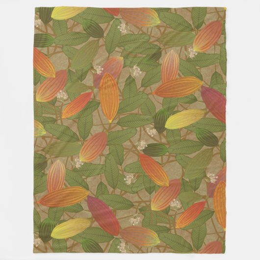 Cacao Pods Fleece Deken (Voorkant)