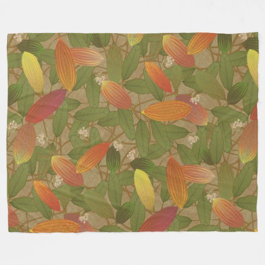 Cacao Pods Fleece Deken (Voorkant (Horizontaal))