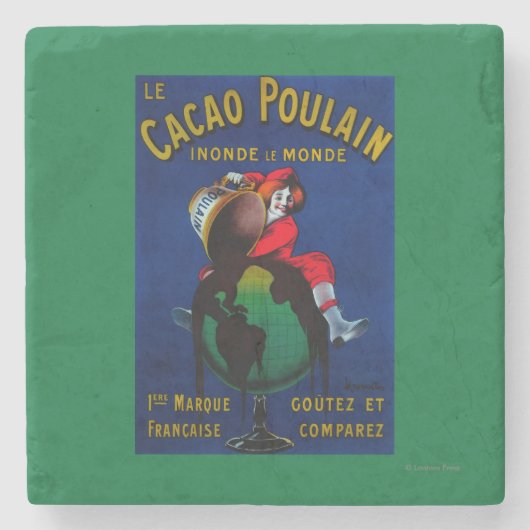 Cacao Poulain  posterEuropa Stenen Onderzetter (Voorkant)