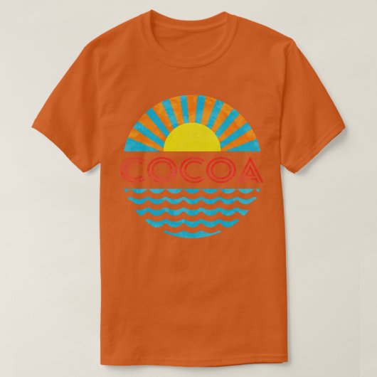 cacao strand zon en golven t-shirt (Design voorkant)