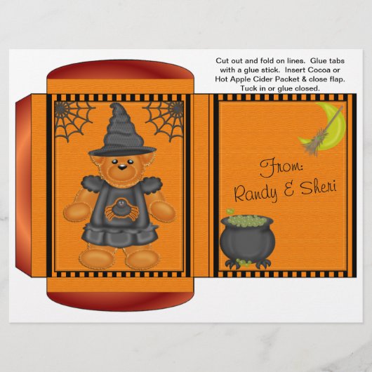 Cacao, thee, cider Packet Halloween Autumn Favors Flyer (Voorkant)