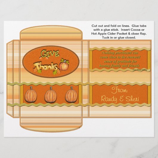 Cacao, thee, Thanksgiving ciderverpakking Flyer (Voorkant)