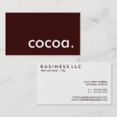 cacao. visitekaartje (Voorkant / Achterkant)