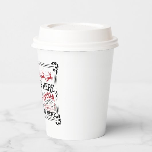 cacao warme kerstwoordkunst papieren bekers (Links)