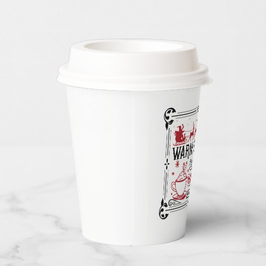 cacao warme kerstwoordkunst papieren bekers (Rechts)