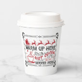 cacao warme kerstwoordkunst papieren bekers (Voorkant)