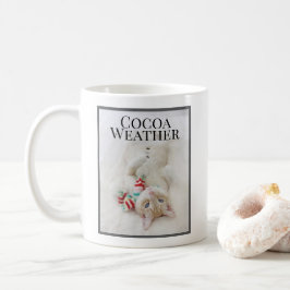 Cacao Weer Schattigee Kat Sneeuwman In Sjaal Koffiemok