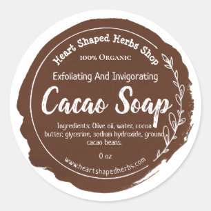  cacao zeeplabel handgemaakte business ronde sticker