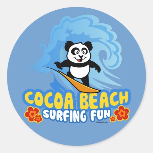 Cacaobeach Surfun Ronde Sticker (Voorkant)