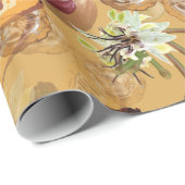 Cacaobonen, chocoladebloemen, Natuur-cadeaus Cadeaupapier (Rol Hoek)