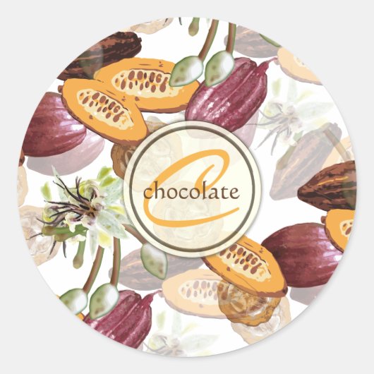 Cacaobonen, chocoladebloemen, Natuur-cadeaus Ronde Sticker (Voorkant)
