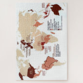 Cacaochocolade rond de Wereld Exportkaart Legpuzzel (Verticaal)