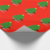 Cacaocoupons, rood kerstpapier cadeaupapier (Hoek)