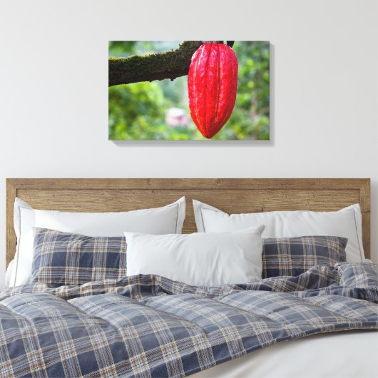 cacaodraden rood canvas afdruk (Insitu (Slaapkamer))