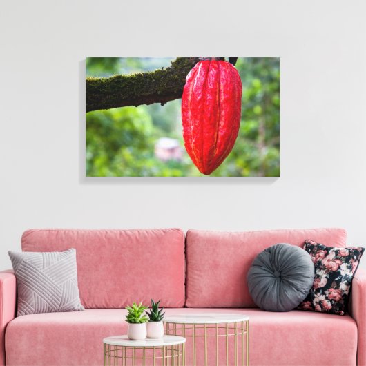 cacaodraden rood canvas afdruk (Insitu (Woonkamer))