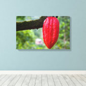 cacaodraden rood canvas afdruk (Insitu (Houten vloer))